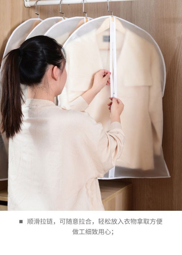 High-end dust bag, wholesale dry cleaner hanging clothes bag, three-dimensional suit dust cover, peva clothes transparent dust cover - Image 5