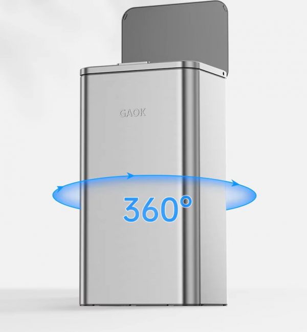 Rectangular Smart Stainless Steel Trash Can Electric Self-Sealing Sports Trash Smart No Touch Trash Bin Automatic Trash Bin - Image 4