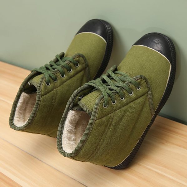 Cotton shoes piled thickened large nails cotton shoes labor insurance shoes construction site thickened snow boots cotton rubber shoes - Image 4