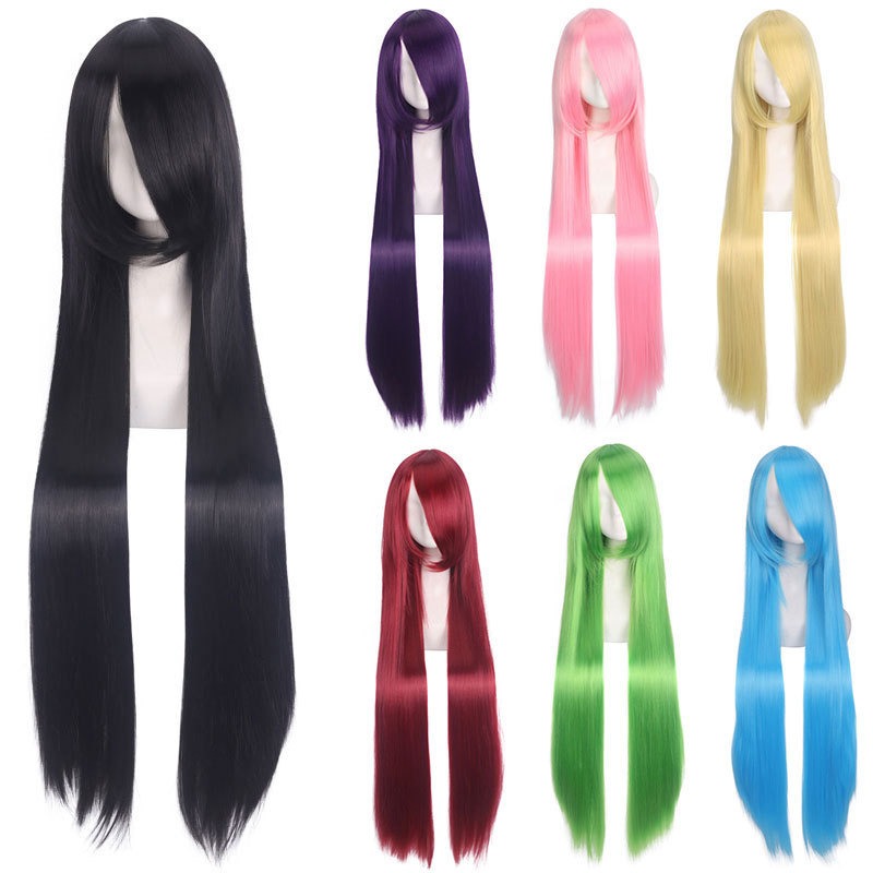 wig, cosplay long bangs, 1 meter long straight 100cm, multi-color styling wig manufacturer (2)