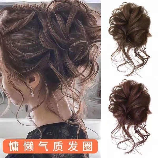 wig grab clip, disc hair grab clip, large hair volume bud ball head natural fluffy long beard hair band wig hair band - Image 3