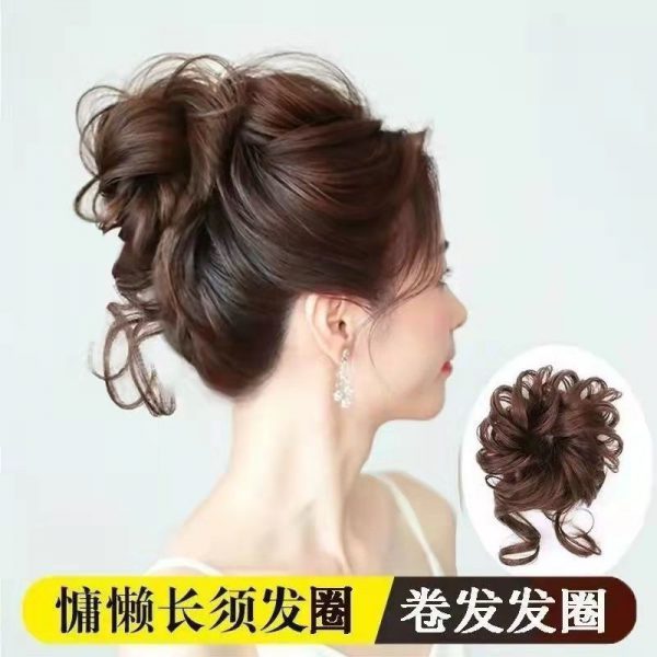 wig grab clip, disc hair grab clip, large hair volume bud ball head natural fluffy long beard hair band wig hair band - Image 2