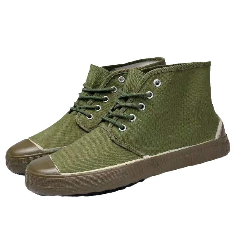 High-top wear-resistant Chinese shoes, green rubber shoes, outdoor shoes, men's and women's shoes - Image 3