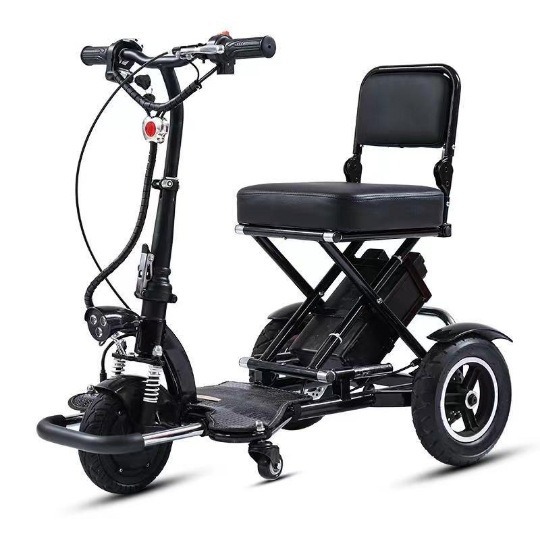 Folding old man electric tricycle, scooter, household single four-wheeler, battery moped - Image 2